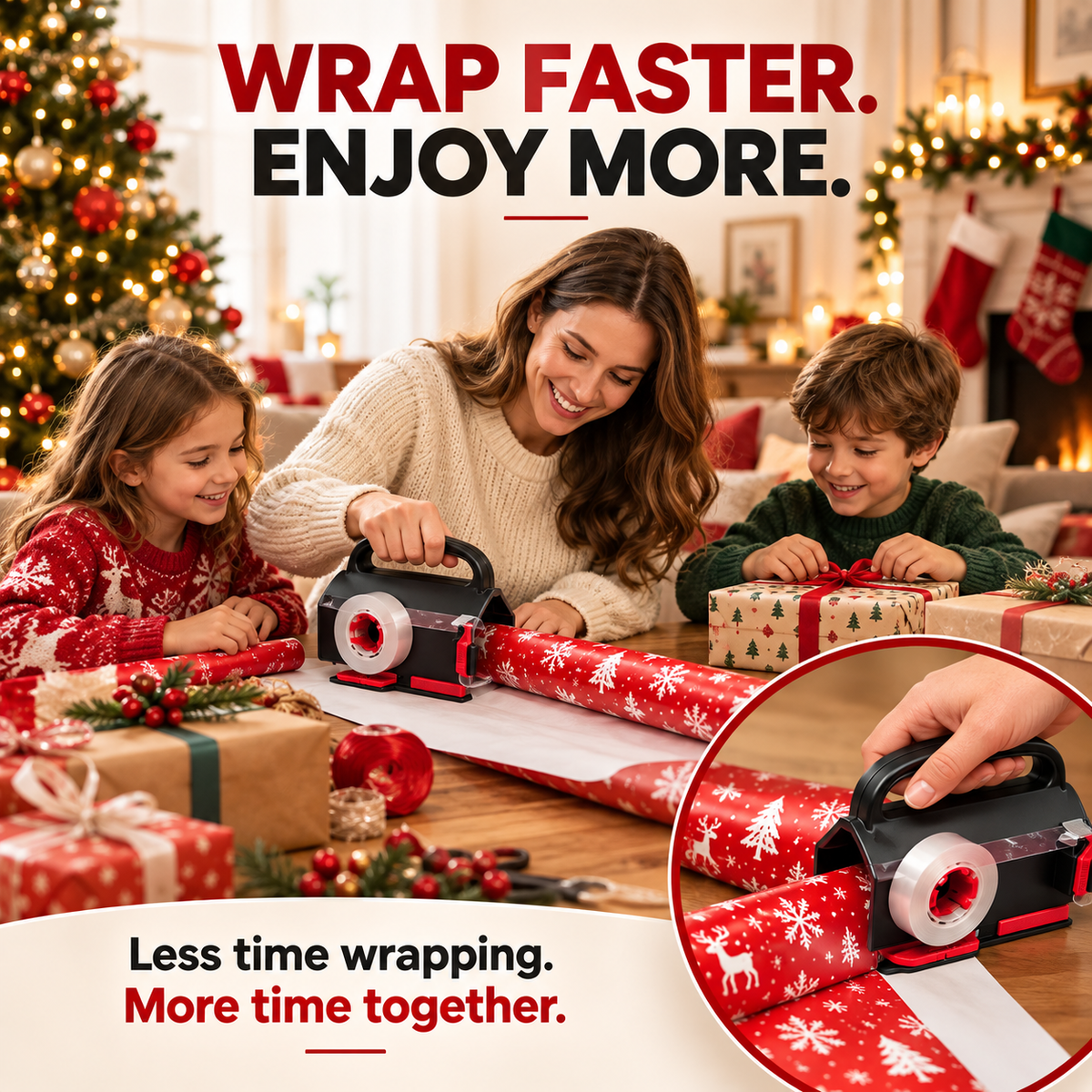 2-in-1 Gift Wrap Cutter & Tape Dispenser