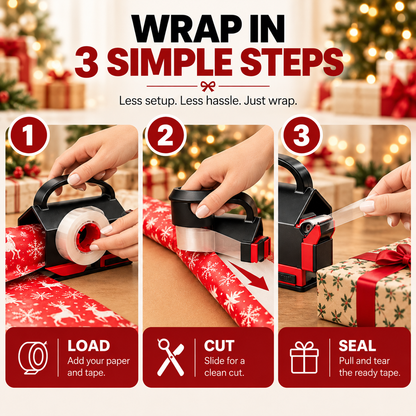 2-in-1 Gift Wrap Cutter & Tape Dispenser